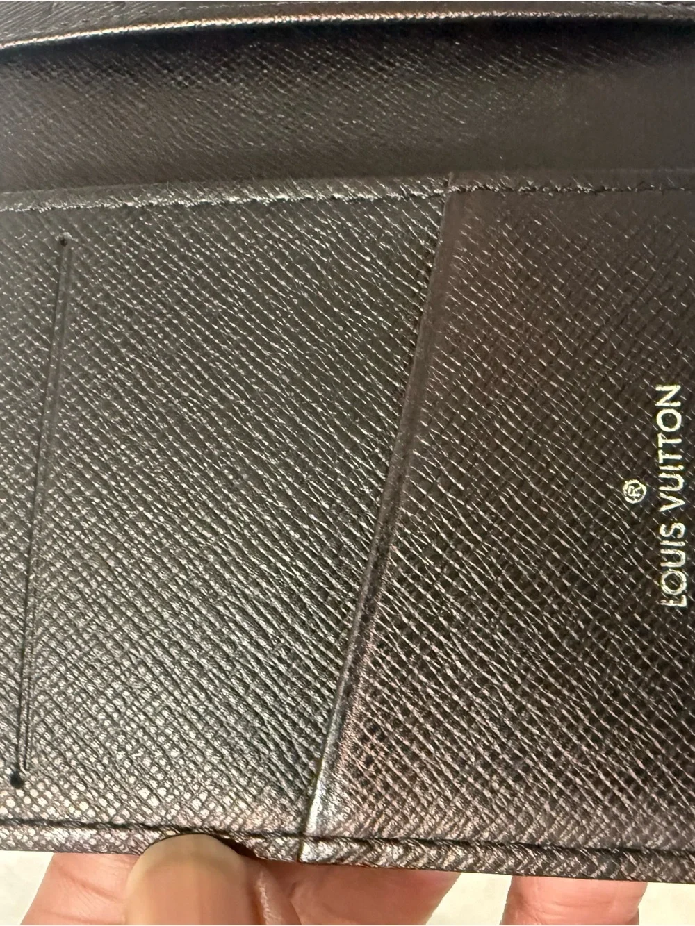 Louis Vuitton Men’s Black Damier Graphite Trifold Wallet